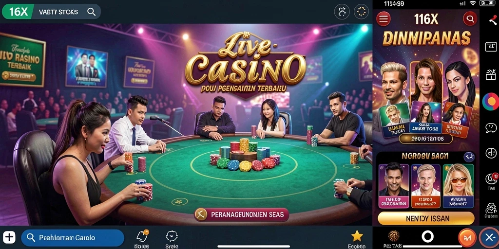 Tampilan gameplay Live Casino yang mendebarkan di 116X.