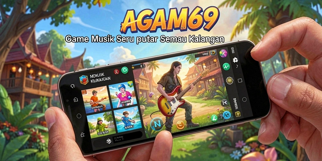 Tampilan gameplay AGAM69 dengan irama musik yang memukau.