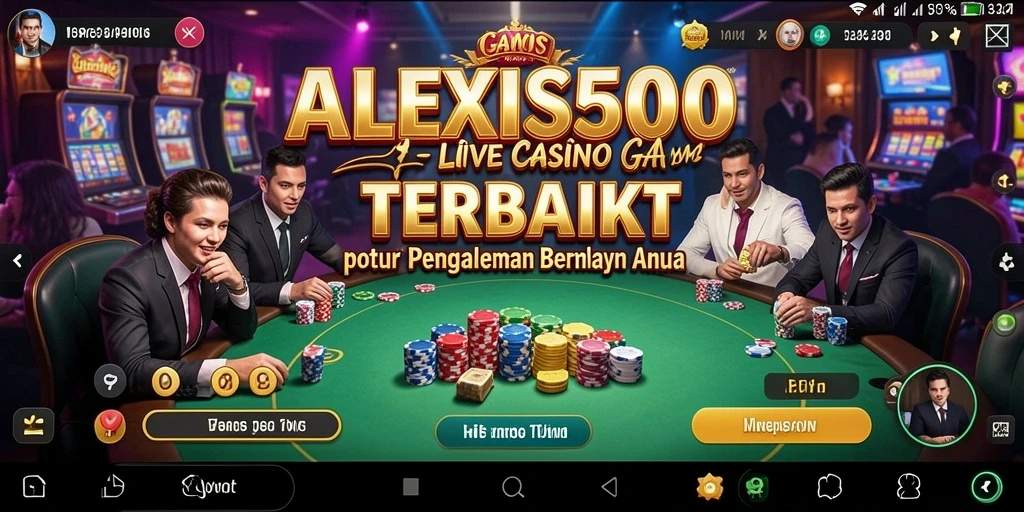 Screenshot menunjukkan dealer profesional sedang menangani permainan Live Casino.