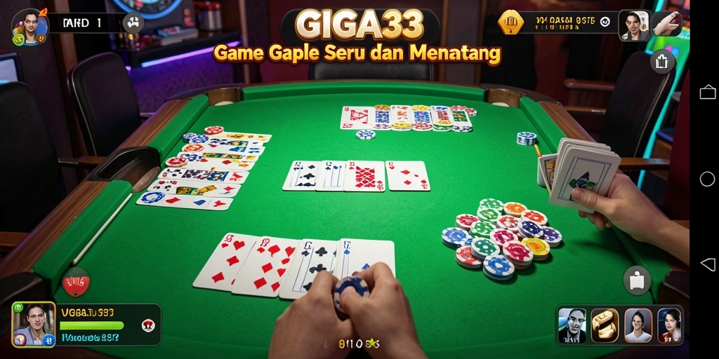 Screenshot GIGA33 menampilkan gameplay Gaple yang menarik.
