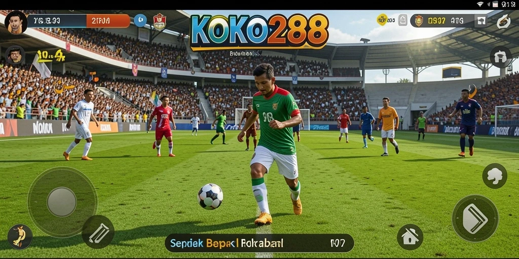 Tampilan gameplay menarik dari KOKO288 dengan suasana pertandingan sepak bola.
