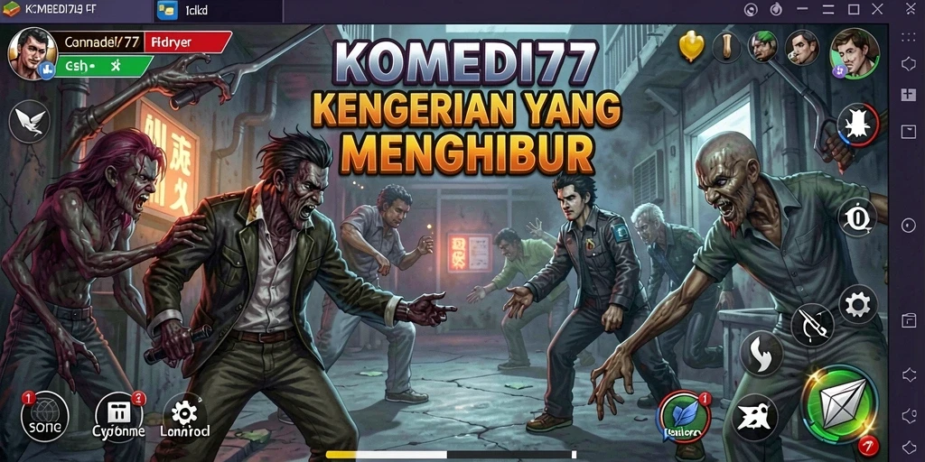 Tampilan gameplay mencekam dan lucu di KOMEDI77.