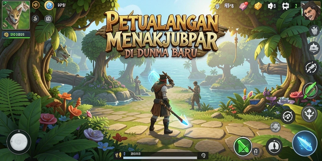 Tampilan screenshot utama RP8 yang menunjukkan aksi petualangan yang seru.