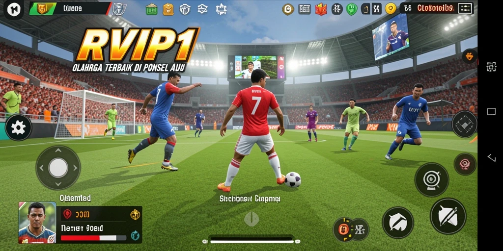 Tampilan gameplay RVIP1 dengan aksi olahraga seru.