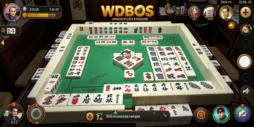 Tampilan gameplay WDBOS dengan ubin Mahjong yang menarik.